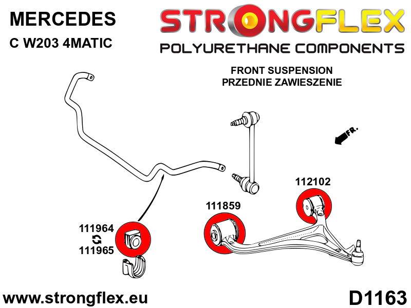 Kit de silentblocks de suspensión delantera Mercedes Clase C W203 4MATIC (116301B)