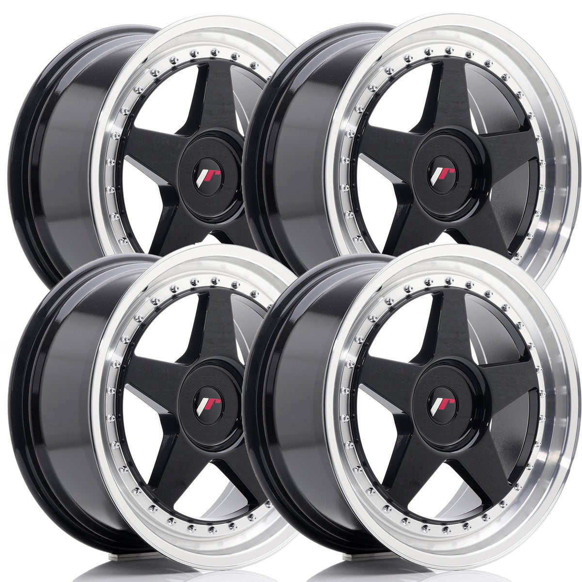 Juego de 4 llantas Japan Racing JR-6 18x8,5" 4x114.3 ET40 negro brillo