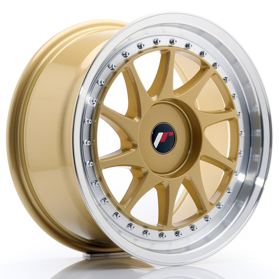Japan Racing JR-26 17x8" (4 & 5 hole custom PCD) ET20-35, Gold