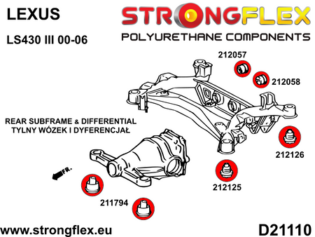 Silentblock delantero del soporte del diferencial trasero Toyota Soarer Z30 (211794B)