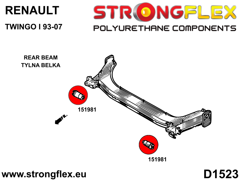 Silentblock de montaje del eje trasero SPORT Renault Twingo (151981A)