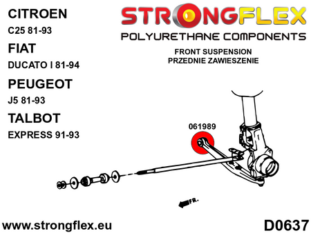 Silentblock delantero del brazo delantero SPORT Talbot Express C25 Ducato (062003A)