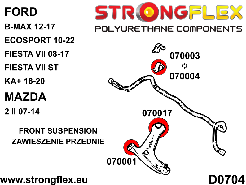 Kit completo de suspensión Ford Fiesta MK7 2 Demio B-Max EcoSport (076166B)