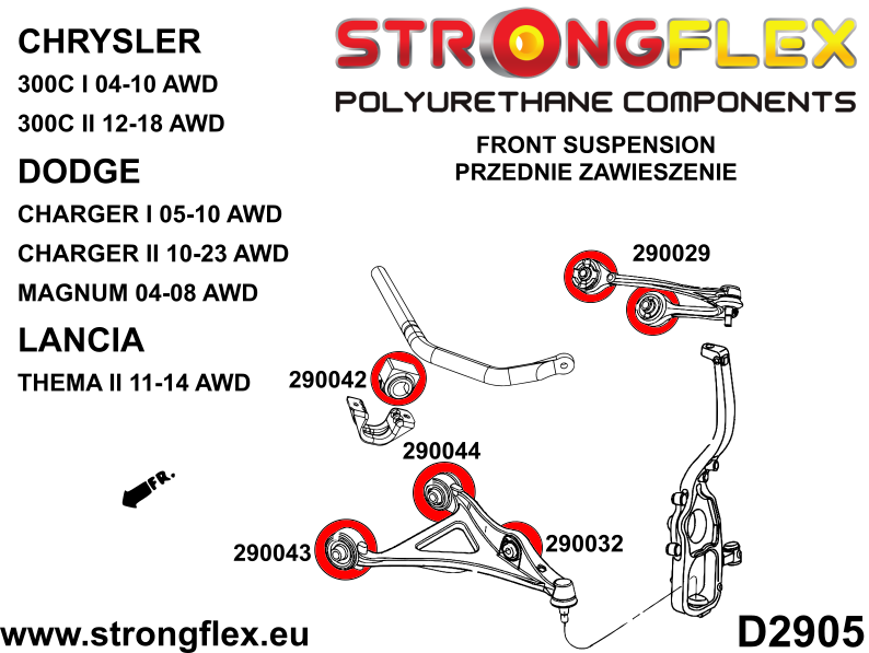Silentblock trasero del brazo inferior delantero SPORT Dodge Magnum AWD (290044A)