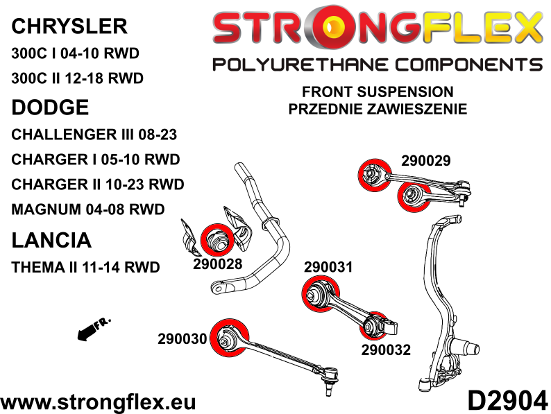 Kit completo de suspensión de poliuretano AWD SPORT Dodge Magnum AWD Thema (296107A)