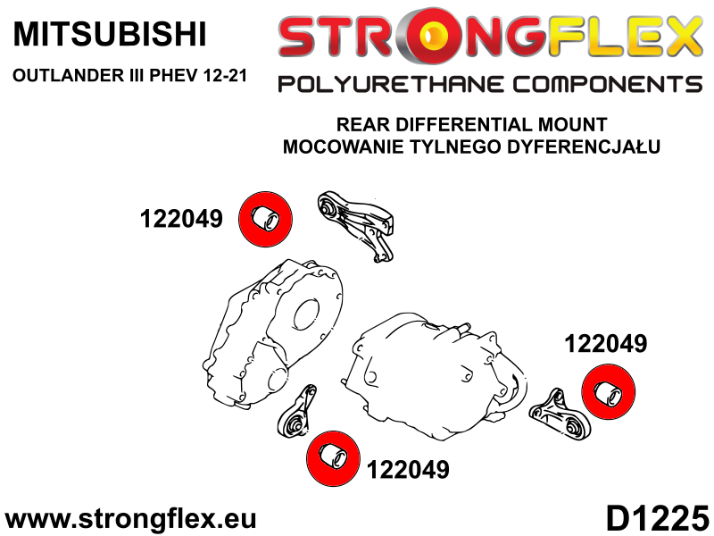 Silentblock de montaje del diferencial trasero Mitsubishi Outlander (122049B)