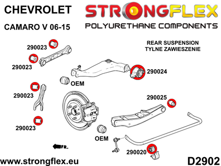 Silentblock del brazo superior trasero SPORT Chevrolet Camaro V (290024A)
