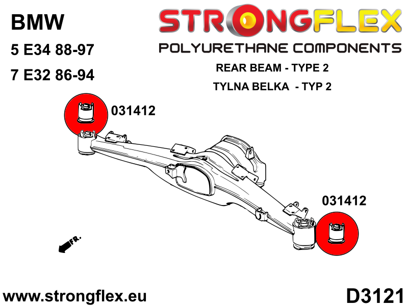 Kit completo de silentblocks de suspensión BMW Serie 5 E34 E32 Serie 7 (036173B)