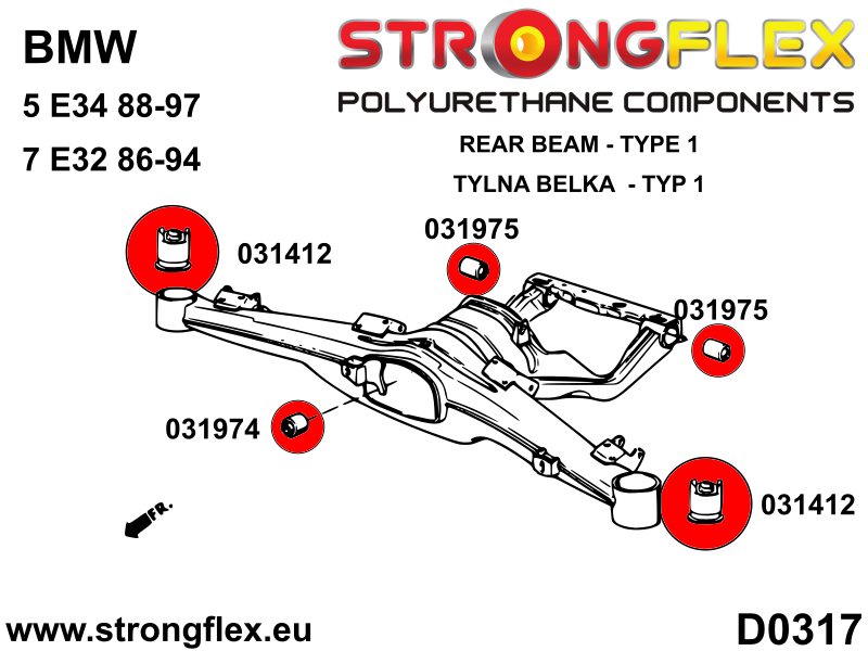 Kit completo de suspensión SPORT BMW Serie 5 E34 E32 Serie 7 (036173A)