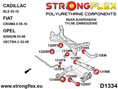 Silentblock delantero del subchasis trasero Cadillac BLS YS3F FWD 9-3 (132000B)
