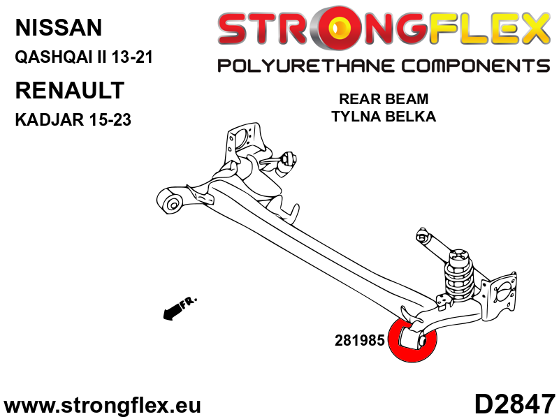Kit completo de silentblocks de suspensión Renault Kadjar J11 FWD Qashqai (286243B)