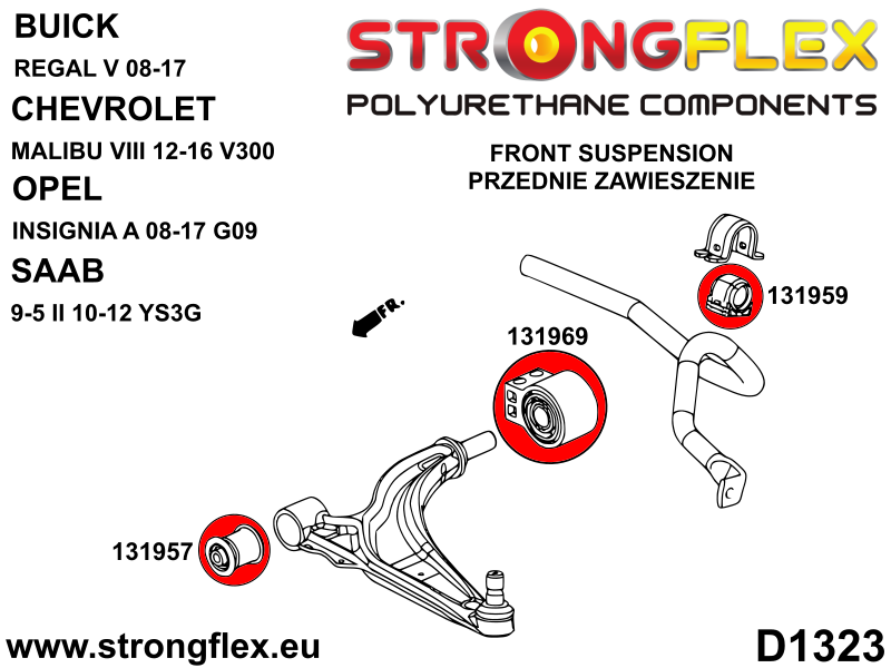 Silentblock de estabilizadora delantera Opel Astra G09 YS3G FWD AWD Cruze I (131959B)