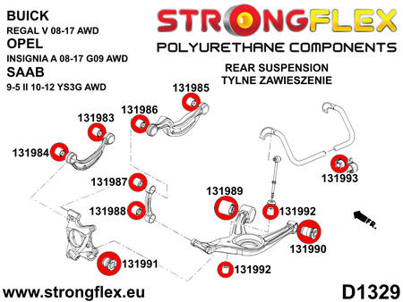 Silentblock de horquilla inferior trasero trasero SPORT Opel Insignia G09 (131990A)