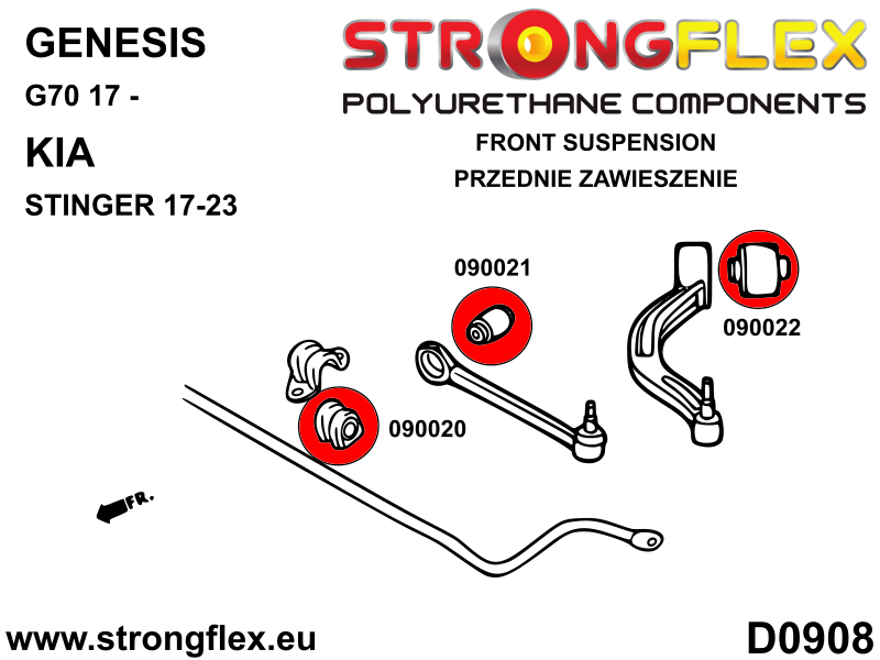 Silentblock del brazo superior delantero SPORT Kia Stinger 17-23 G70 17 - (090022A)