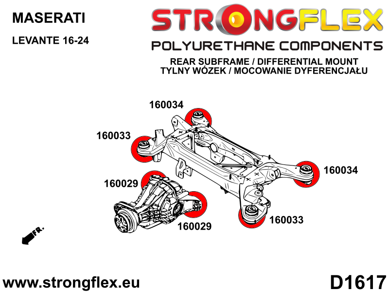 Silentblock delantero del subchasis trasero SPORT Maserati Levante (160033A)