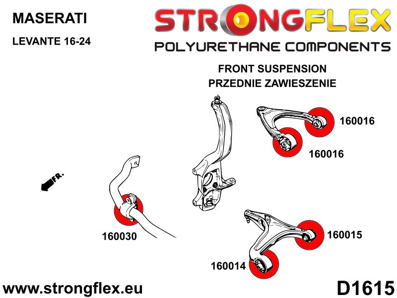 Kit de silentblocks de suspensión delantera Maserati Levante (166109B)