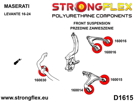 Kit completo de silentblocks de suspensión SPORT Maserati Levante (166112A)