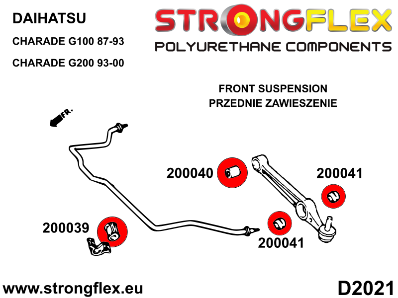 Silentblock exterior del brazo inferior delantero SPORT Daihatsu Charade (200041A)