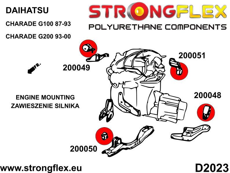 Silentblock de soporte del motor delantero Daihatsu Charade G100 G200 (200050B)