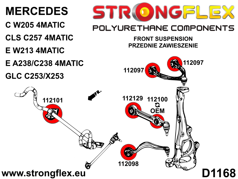 Silentblock de estabilizadora delantera SPORT Mercedes GLC X253 W205 C238 (112101A)