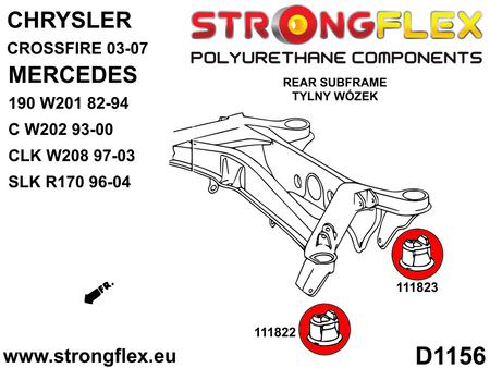 Silentblock delantero del subchasis trasero SPORT Mercedes Clase C W202 (111823A)