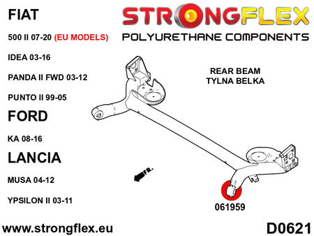 Kit de silentblocks de suspensión delantera y eje trasero Ford KA 500 (066090B)