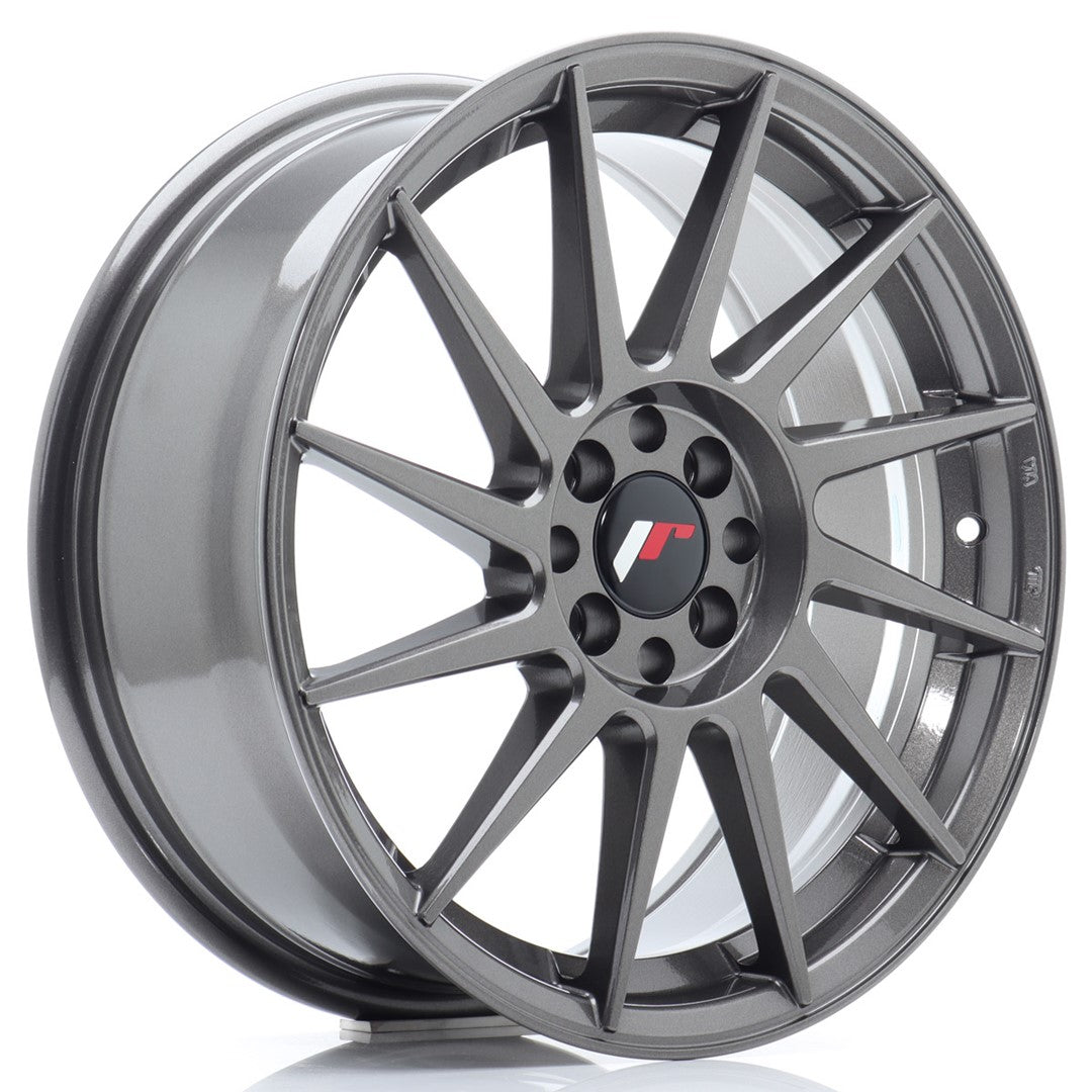 Llanta Japan Racing JR-22 17x7" 4x100/4x114.3 ET35 gris hyper