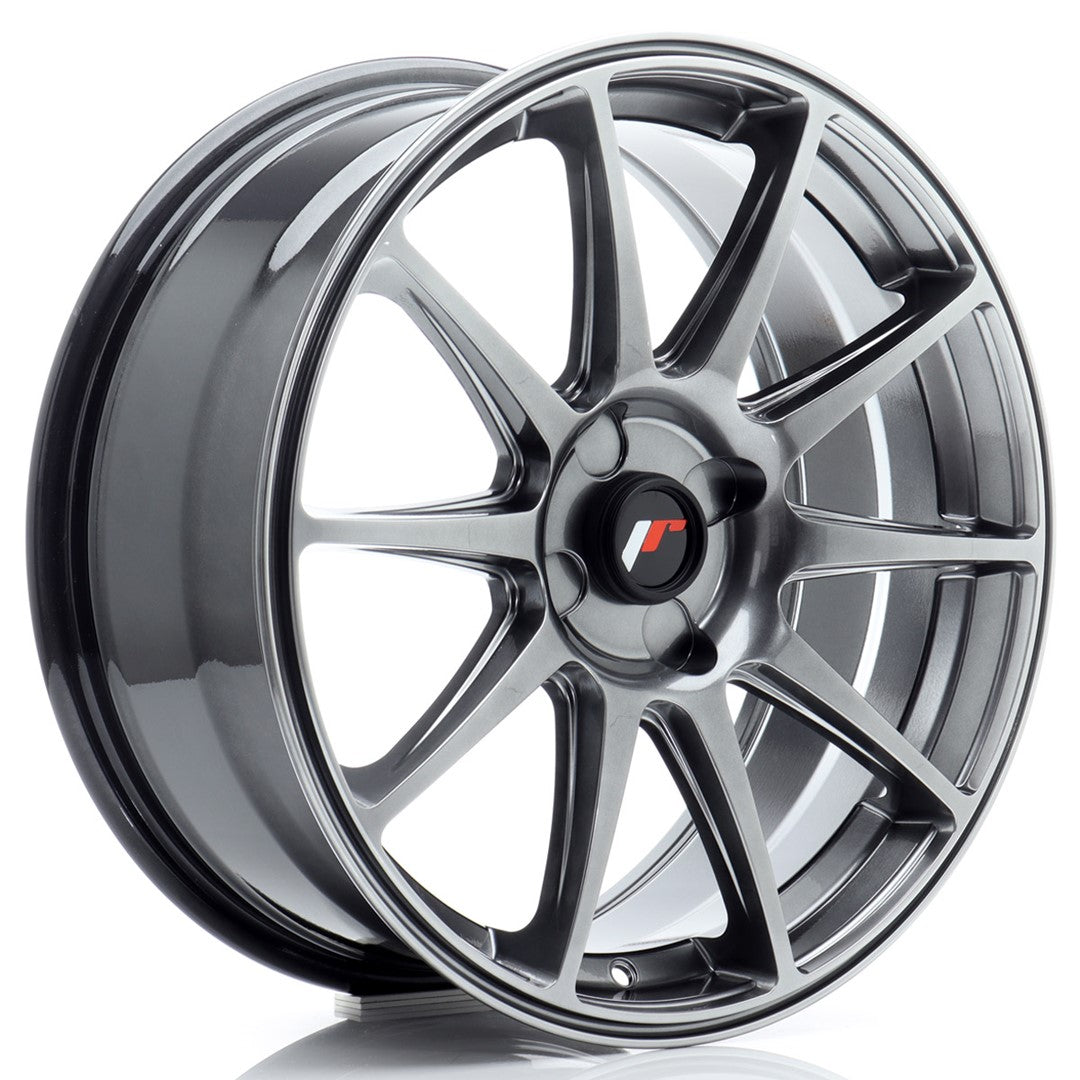 Llanta Japan Racing JR-11 18x7,5" 4 tornillos a medida ET20-40 negro hyper