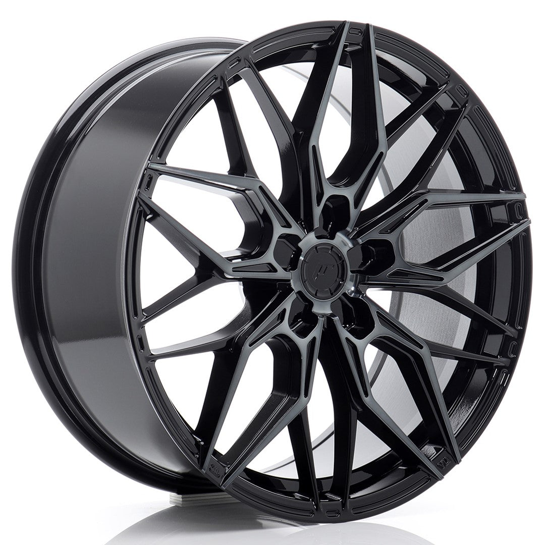 Llanta Japan Racing JR-46 19x8" 5 tornillos a medida ET20-40 negro brillo / frontal tintado