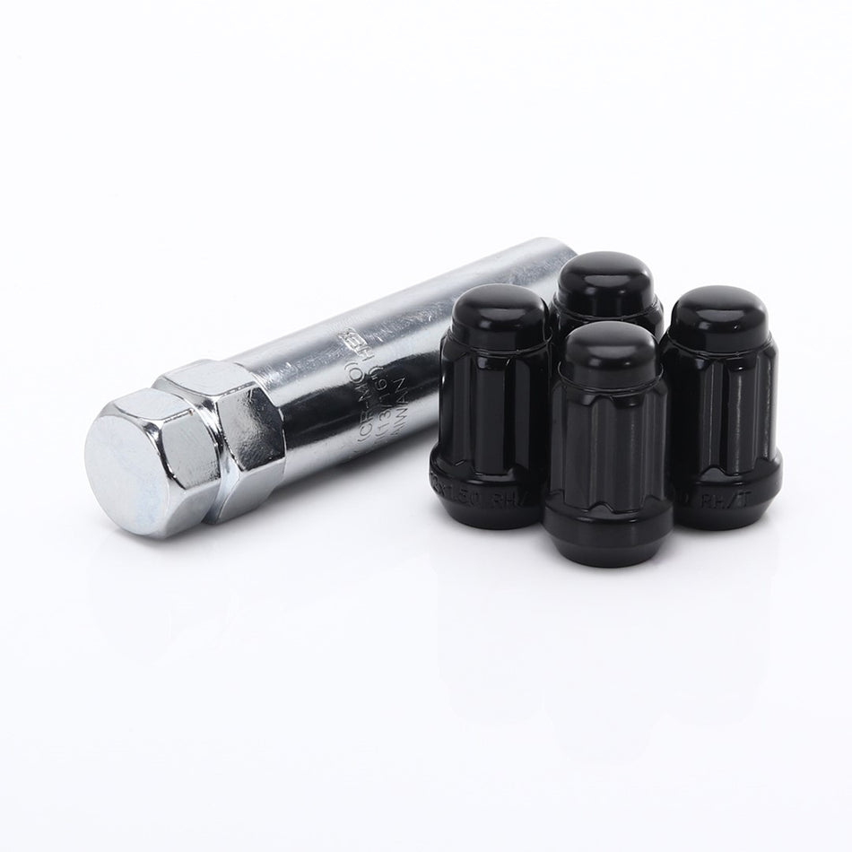 Black Locking Nuts - Anti-theft M12x1.25 (Set of 4)