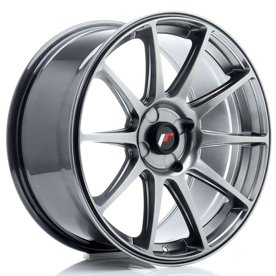 Japan Racing JR-11 18x8.5" (4 hole custom PCD) ET20-40, Hyper Black