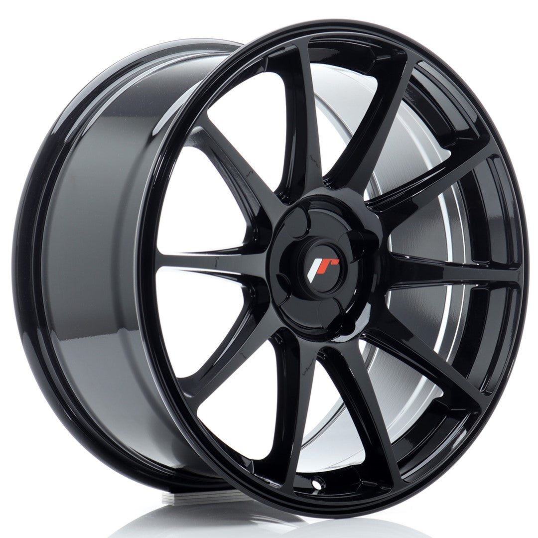 Llanta Japan Racing JR-11 18x8,5" 4 tornillos a medida ET20-40 negro brillo