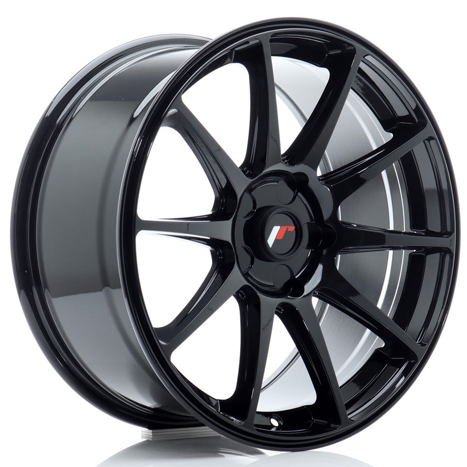 Japan Racing JR-11 18x8.5" (5 hole custom PCD) ET20-40, Gloss Black