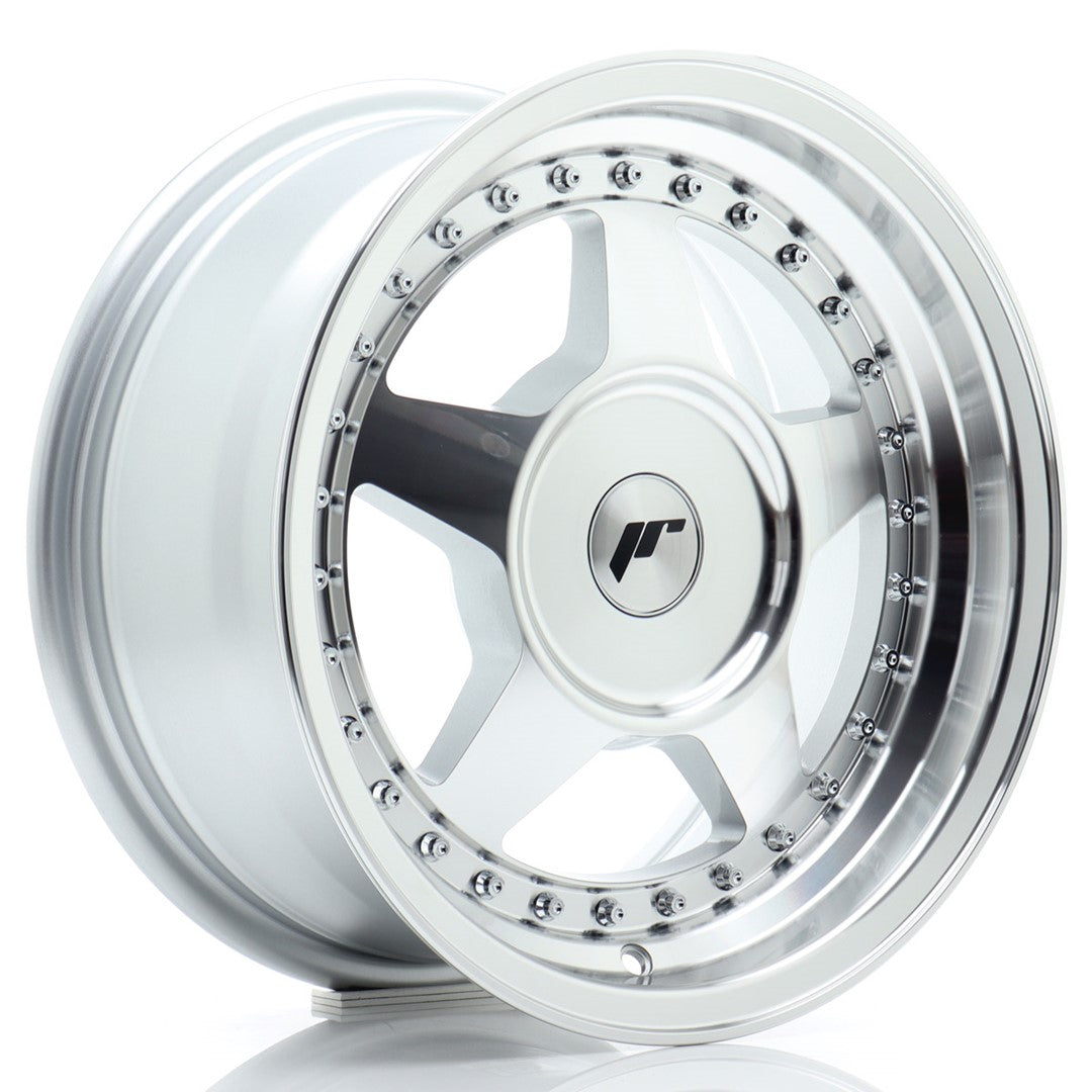 Llanta Japan Racing JR-6 15x7" a medida ET20-35 plata mecanizada