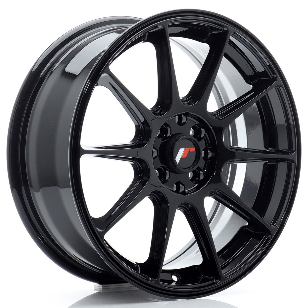 Llanta Japan Racing JR-11 17x7" 4x100/4x108 ET25 negro brillo