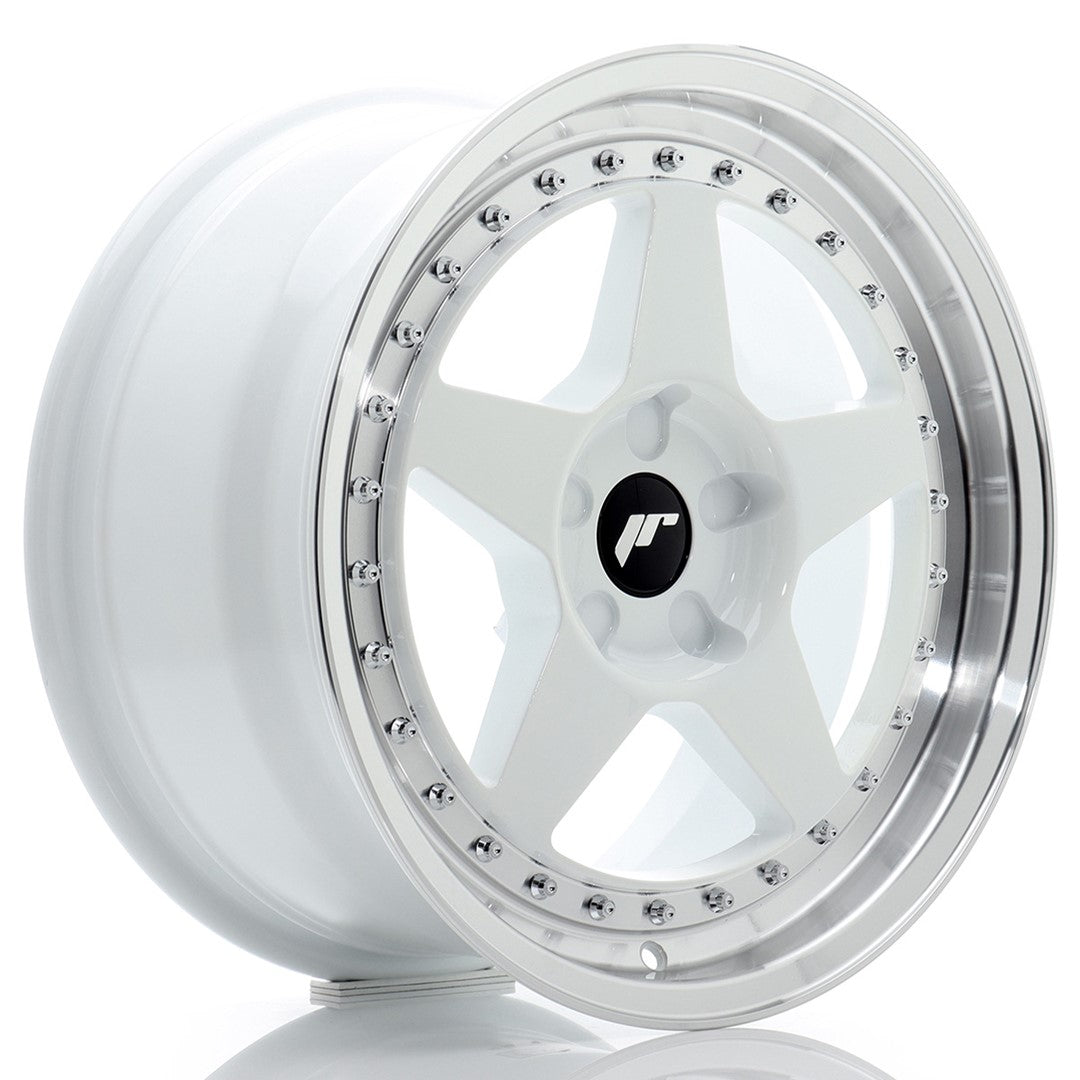 Llanta Japan Racing JR-6 17x8" 5 tornillos a medida ET20-35 blanco