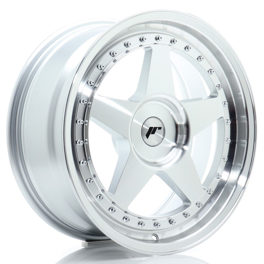 Llanta Japan Racing JR-6 18x8" a medida ET20-35 plata mecanizada
