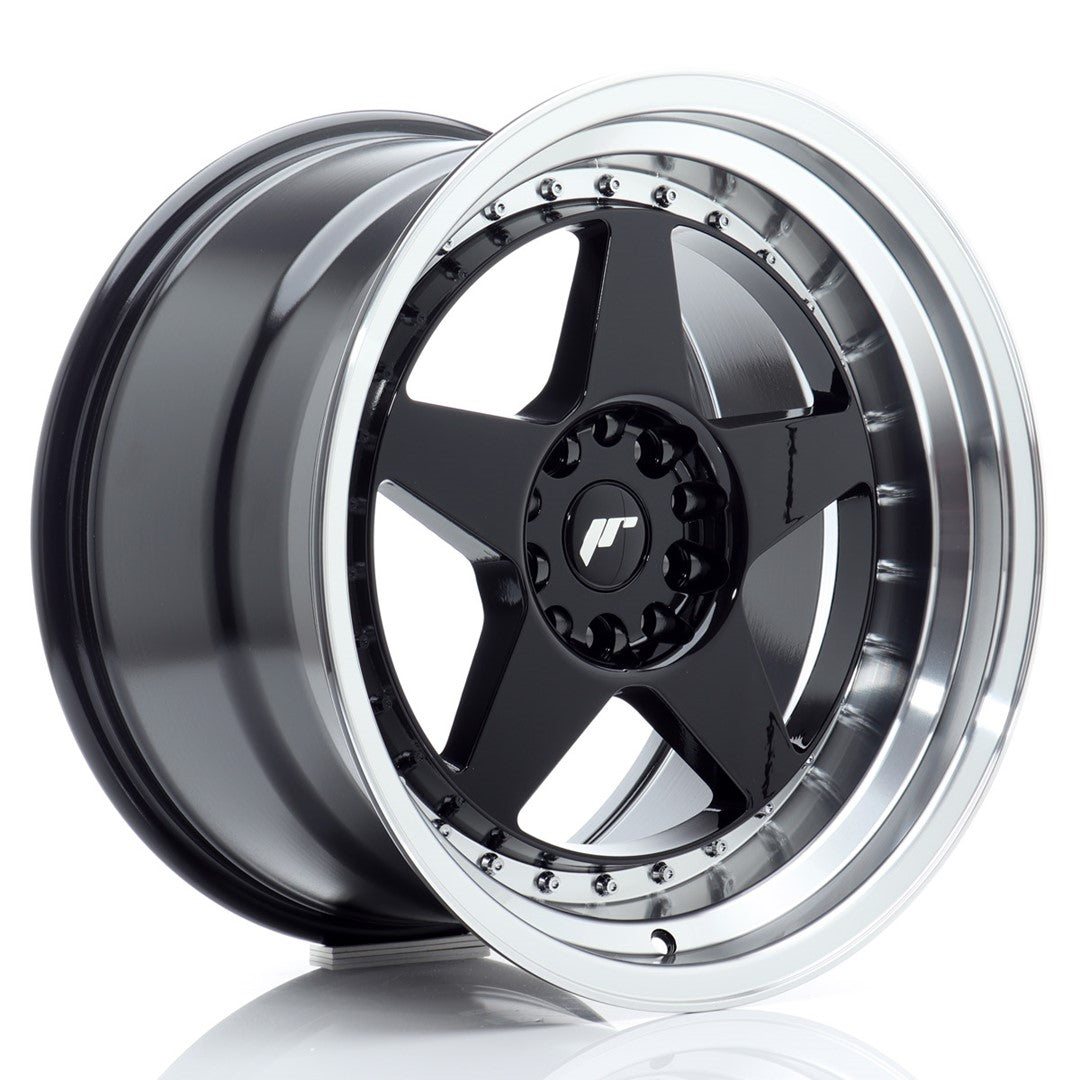 Llanta Japan Racing JR-6 18x10,5" 5x114.3/5x120 ET25 negro brillo / labio mecanizado