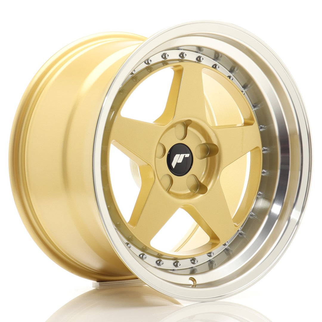 Llanta Japan Racing JR-6 18x10,5" 5 tornillos a medida ET0-25 dorado