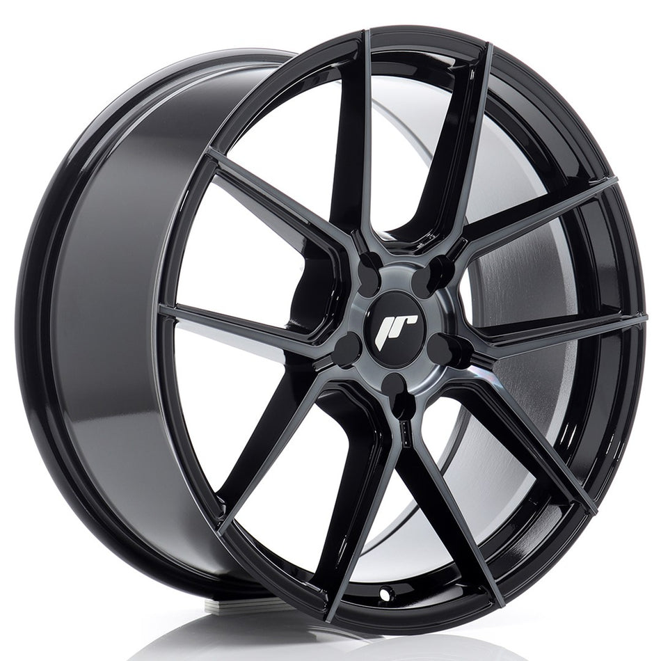 Japan Racing JR-30 19x8.5" (5 hole custom PCD) ET20-45, Machined Black, Tinted Face