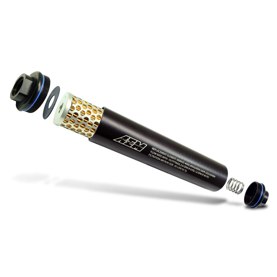 Filtro de gasolina de alto caudal AEM universal (Dash 10)