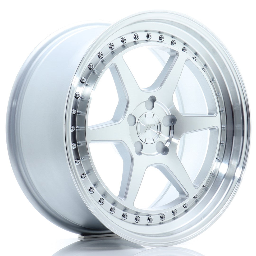 Llanta Japan Racing JR-43 18x8,5" 5 tornillos a medida ET15-35 plata mecanizada