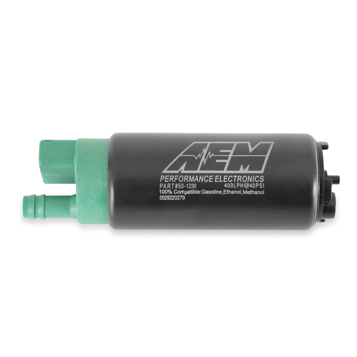 Bomba de gasolina AEM 400 l/h compacta para E85, salida doble