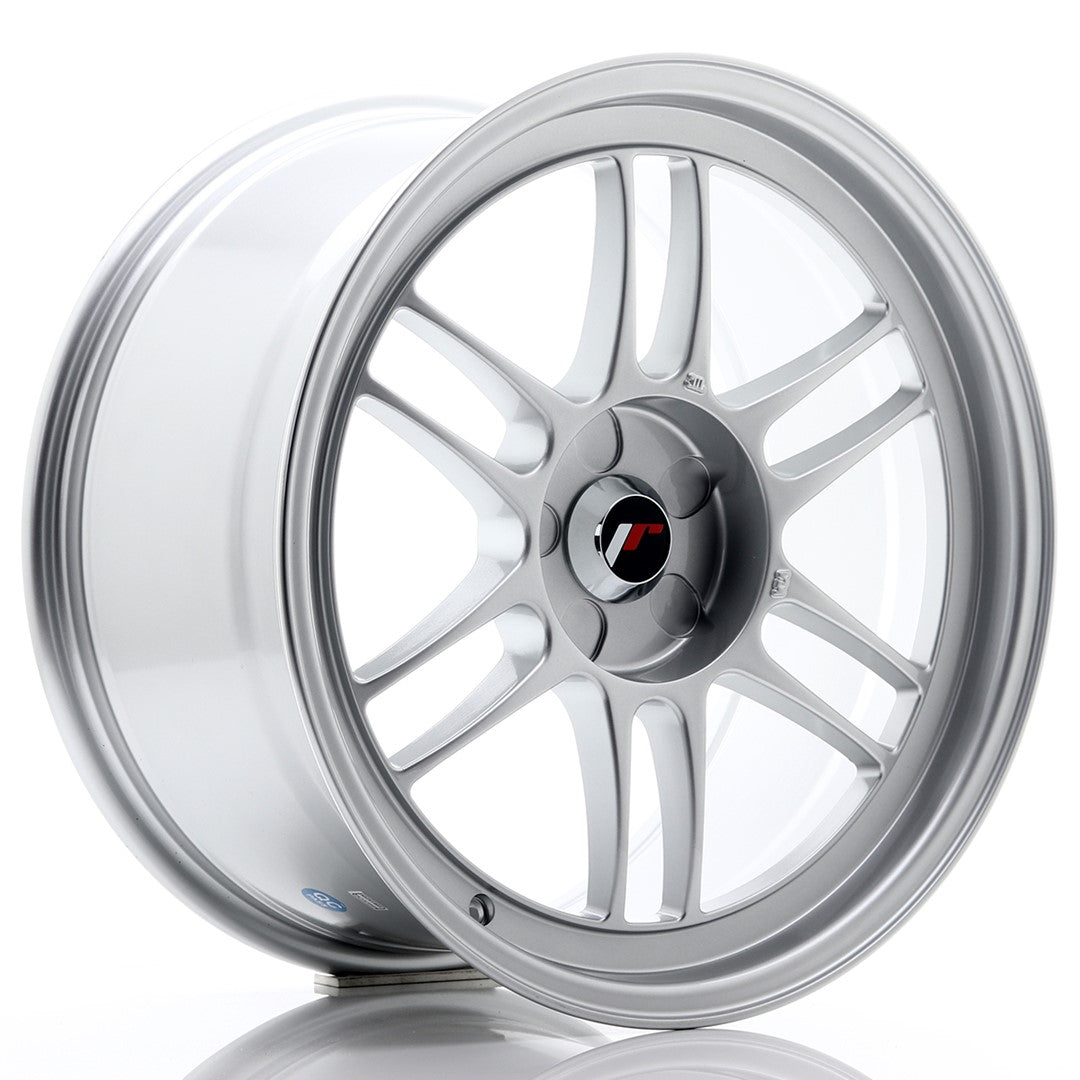 Llanta Japan Racing JR-7 18x9" 5 tornillos a medida ET35 plata hyper