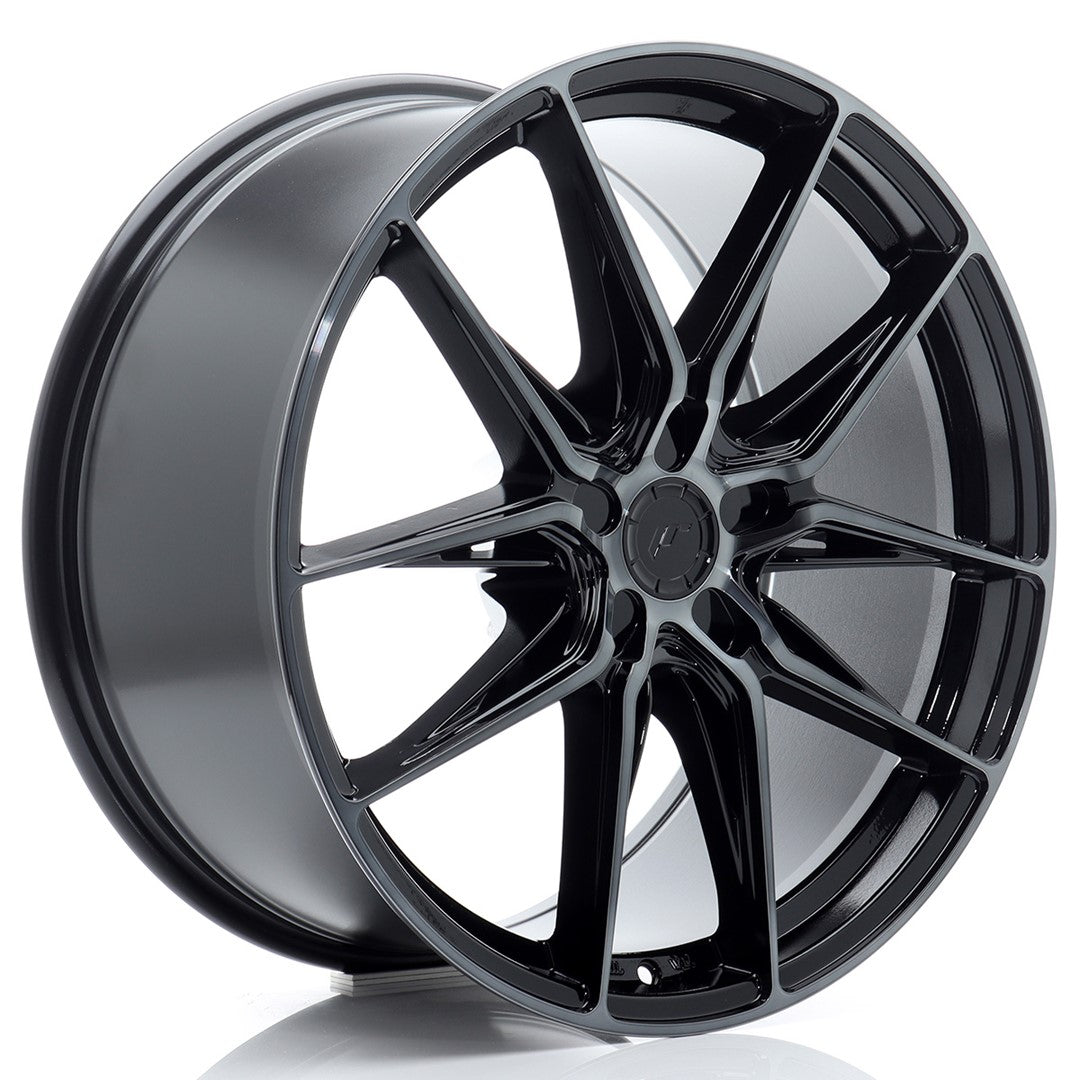 Llanta Japan Racing JR-44 20x8" 5 tornillos a medida ET20-40 negro brillo / frontal tintado
