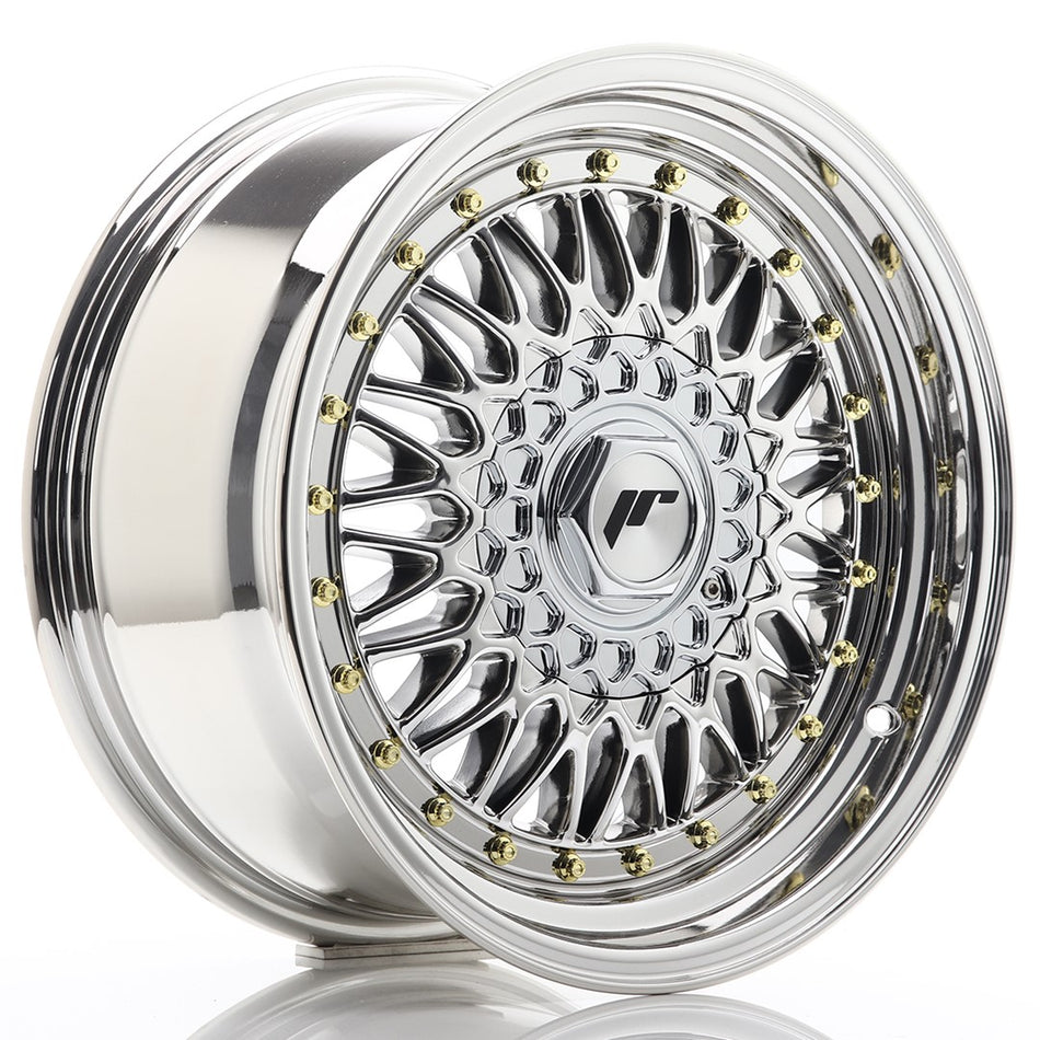 Japan Racing JR-9 16x7.5" (4 & 5 hole custom PCD) ET25, Chrome / Titanium