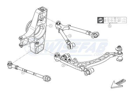 Kit de vía delantera Wisefab para Honda S2000