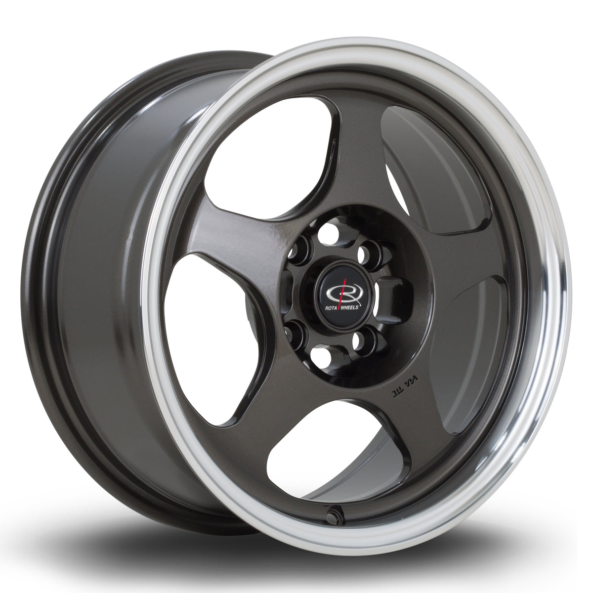 Llanta Rota Slipstream 15x7" 4x100 ET40 gunmetal / labio pulido