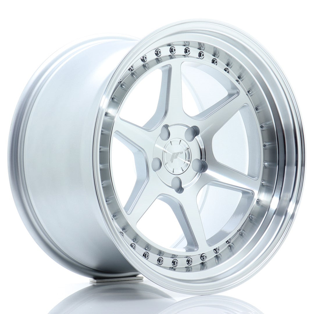 Llanta Japan Racing JR-43 18x10,5" 5 tornillos a medida ET15-22 plata mecanizada