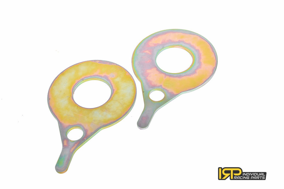 Rear trailing arm reinforcement plates for coilover spring BMW E46